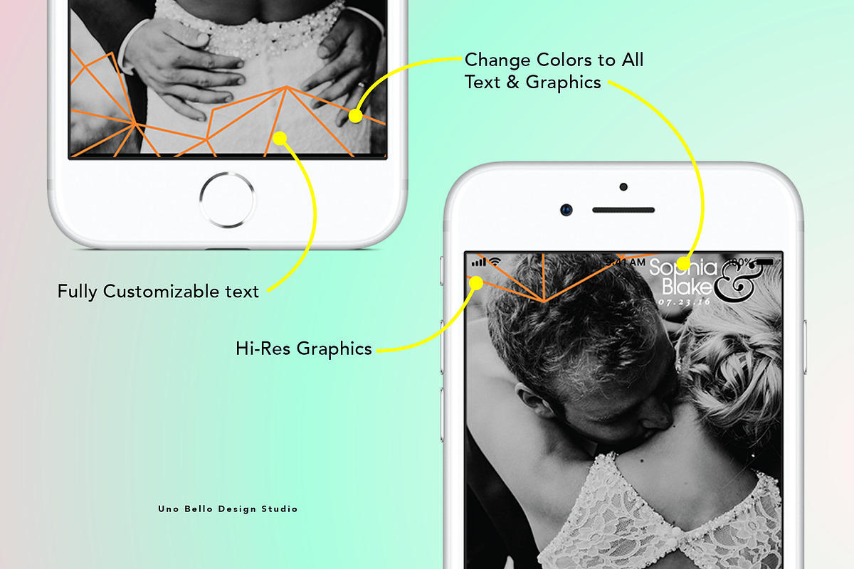 Mid-Modern Wedding Geofilter, a Social Media Template by Uno Bello Design Studio (Photo 2 of 3)