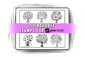 50 Bouquet Procreate Stamps Brushes