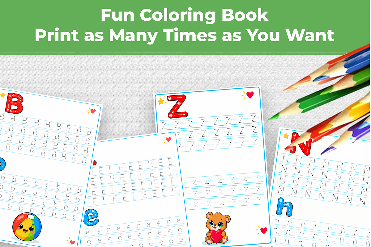 Alphabet Tracing Workbook A to Z, an Education Illustration by Mohammad Sarfaraz (Photo 6 of 13)