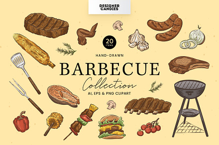 Barbecue BBQ Illustrations, an Object Graphic by DesignerCandies