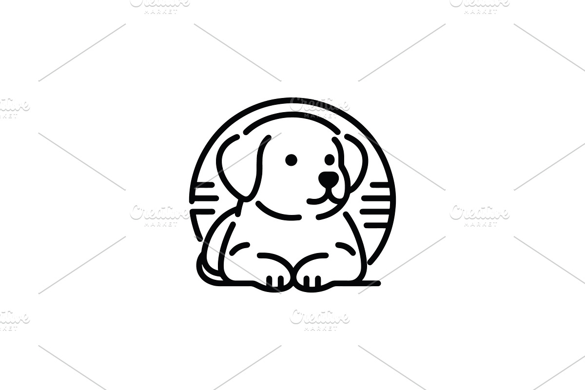 Dog puppy circle portrait logo, a Branding & Logo Template by Vectorium Studio (Photo 2 of 2)