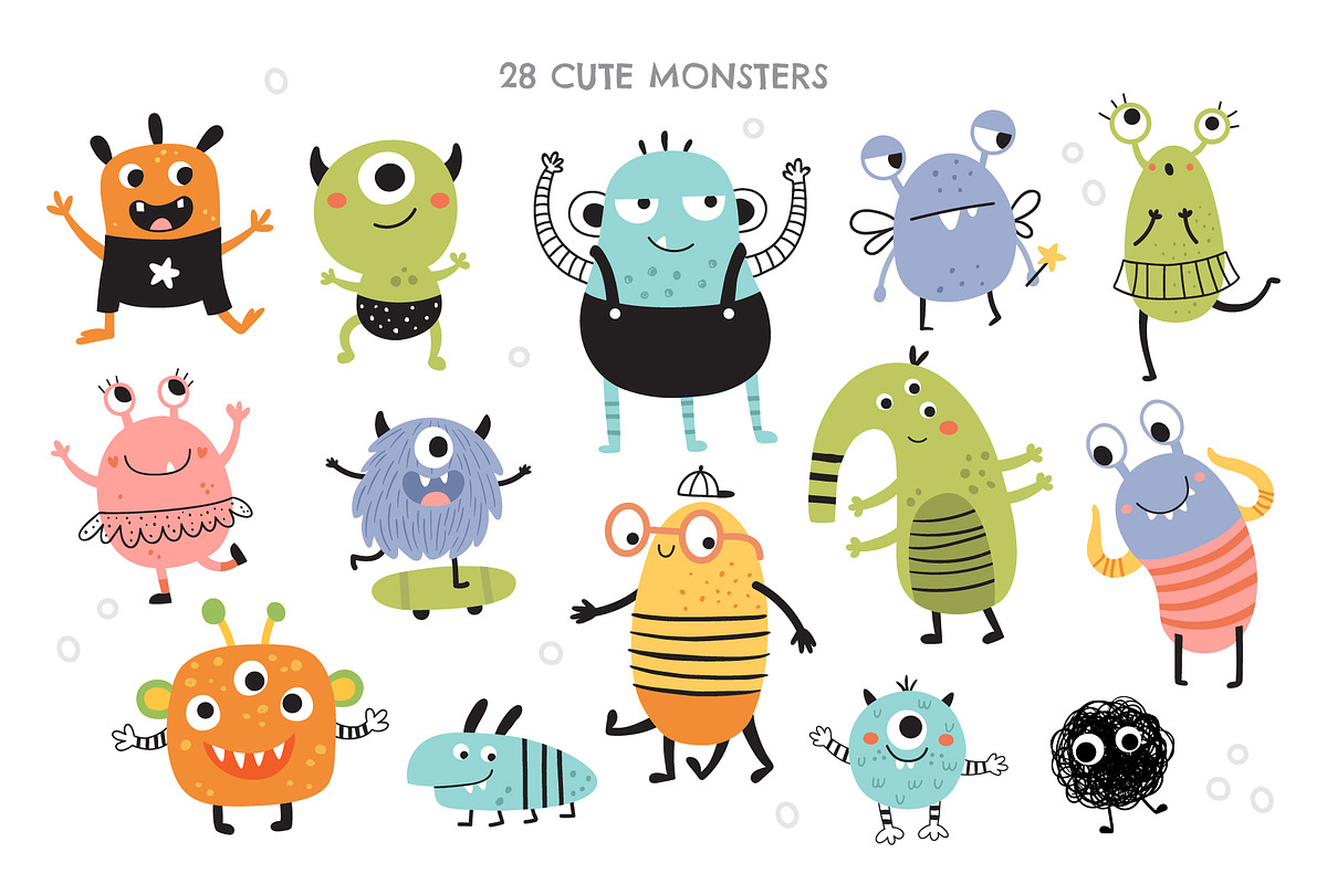 Monsters kids clipart collection, an Animal Illustration by Leysan Shayak (Photo 3 of 15)