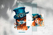 Watercolor Steampunk Clipart, an Animal Illustration by ArtIrisArt (Thumbnail 6 of 8)