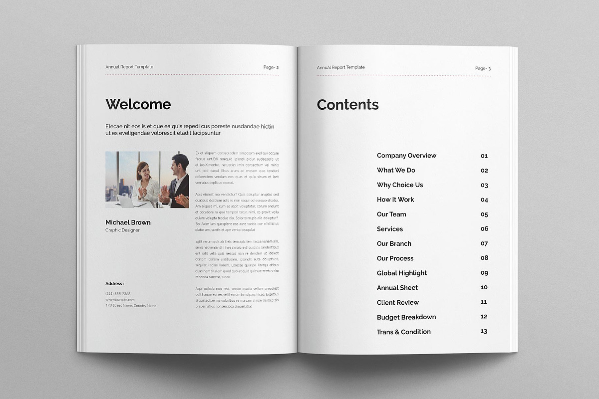 Annual Report Template – 20 Pages, a Brochure Template by E-Type (Photo 2 of 8)
