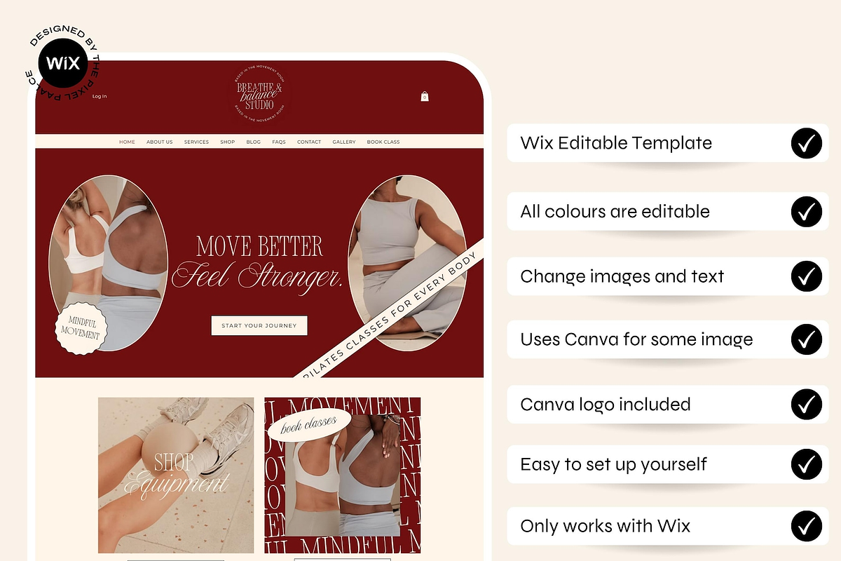Wix Website Template Burgundy Luxe, a Wix Template by The Pixel Palace (Photo 3 of 10)