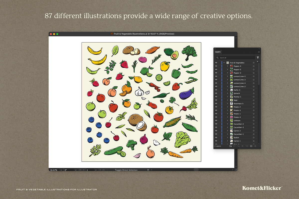 Fruit & Vegetable Illustrations, a Food Illustration by Komet & Flicker (Photo 10 of 10)