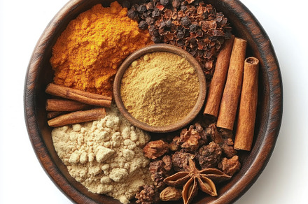 Curry Powder and garam Masala in a W, a Background Photo by Pixeness