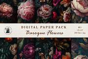 Baroque Flowers Seamless Pattern, a Pattern Graphic by Pawsitively Aesthetic (Thumbnail 1 of 3)