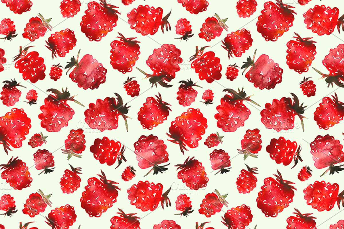 Very berry watercolor patterns, a Pattern Graphic by Katerina Tova (Photo 4 of 9)