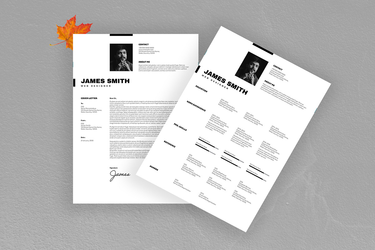 Minimalist Resume and CV Template, a Resume Template by PixelStudio (Photo 4 of 5)