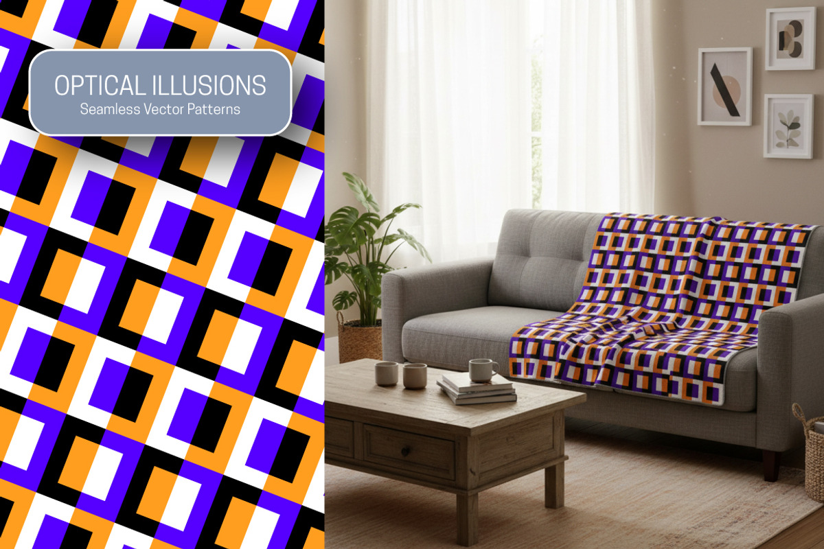 40 Optical Illusions Vector Patterns, a Pattern Graphic by Guten Tag Vector (Photo 6 of 10)