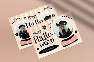 Flat Design Halloween Greeting Card