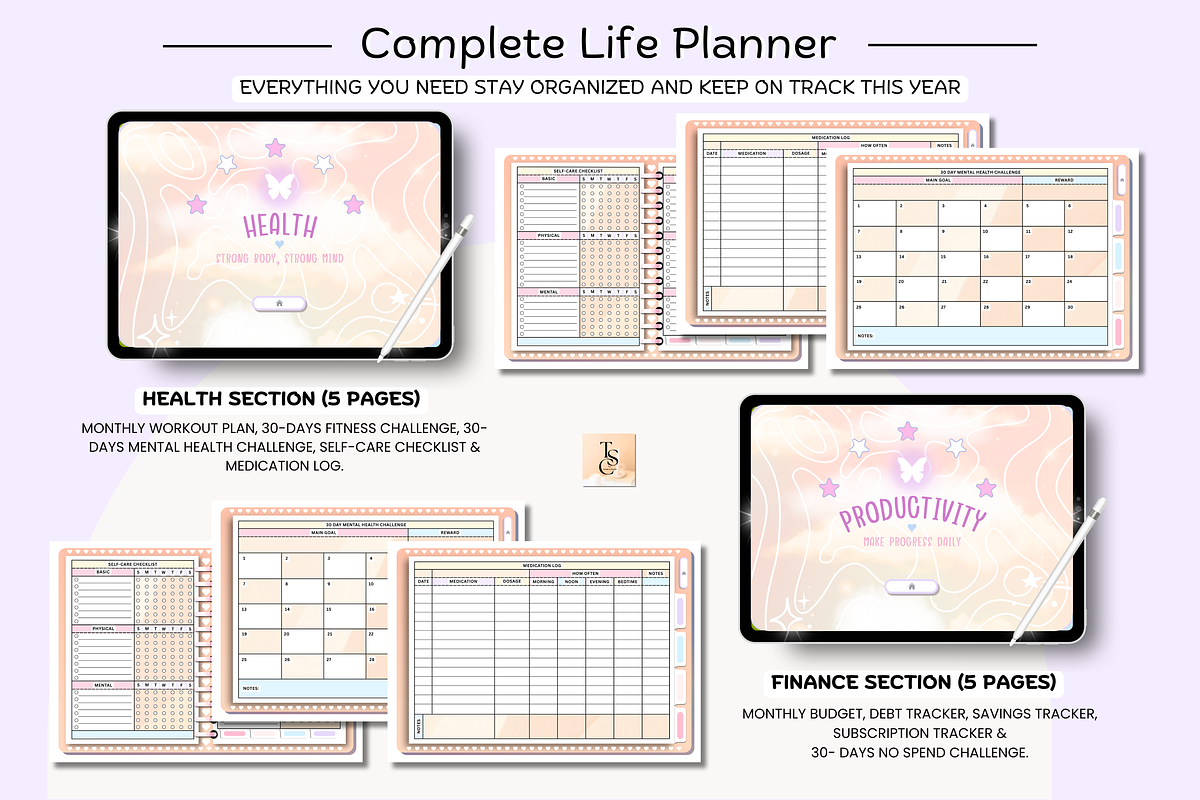 Yellow Pastel Digital Planner preview 7