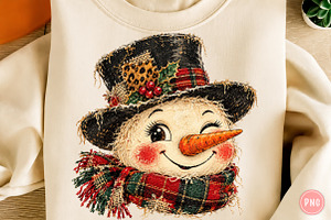 Vintage Christmas Snowman PNG