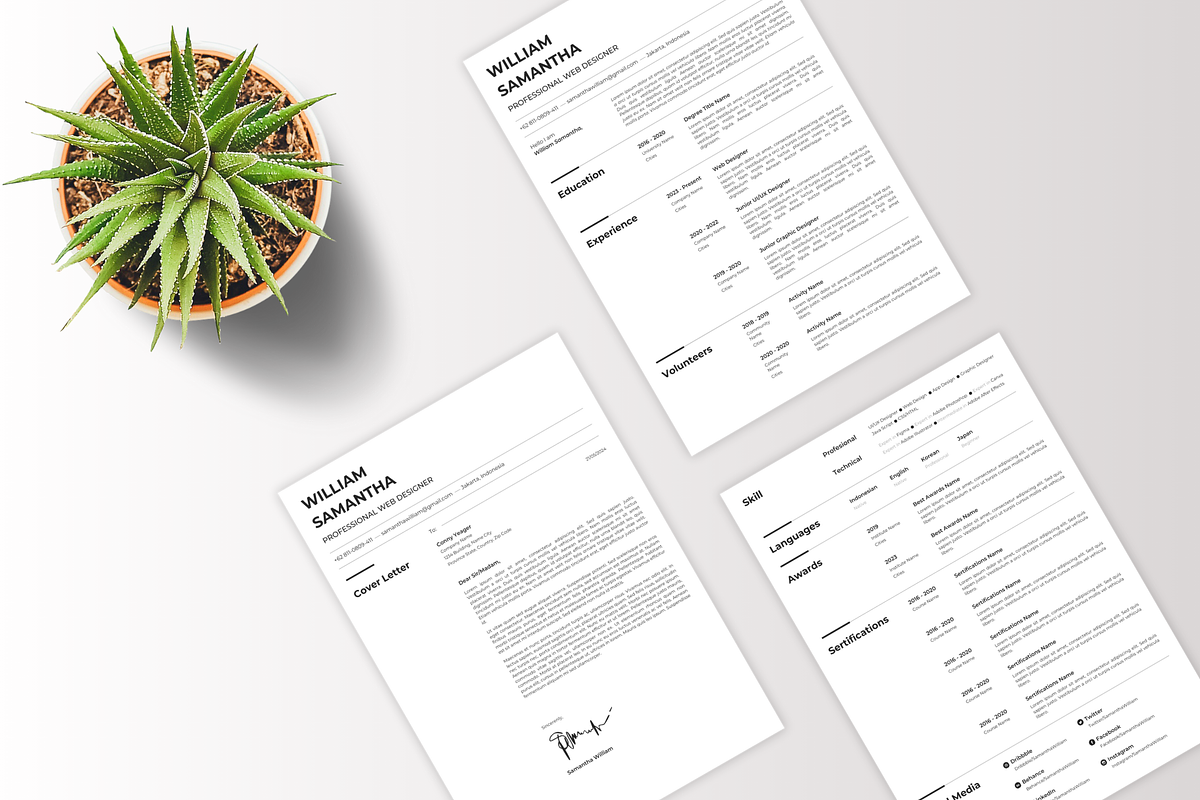 Professional Resume Template - CV, a Resume Template by Glücklich Studio (Photo 2 of 5)