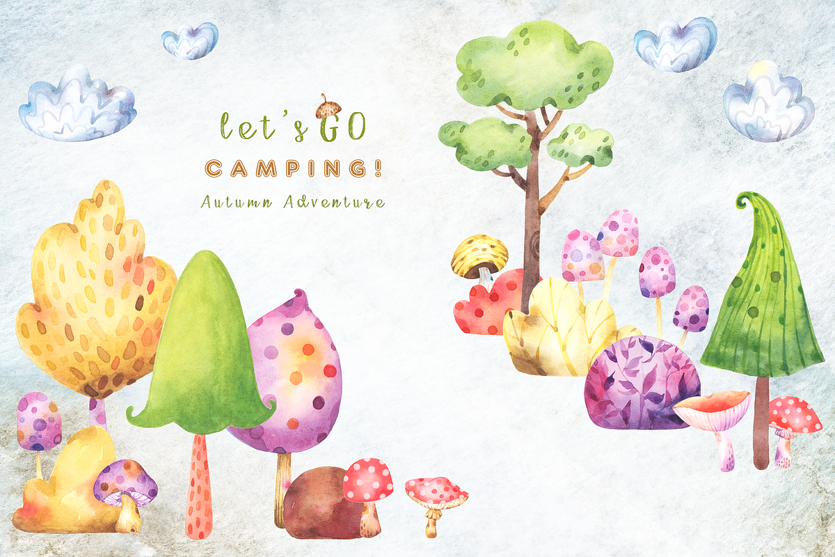 Camping Autumn Adventure collection, a Decorative Illustration by Tatiana Troian (Photo 4 of 8)