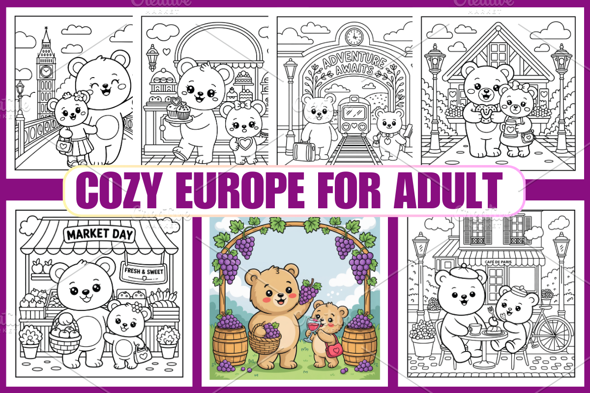 Cozy Europe For Adult Vol-01, an Animal Illustration by Coco Bloom (Photo 1 of 3)