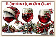 Christmas Wine Glass Clipart, an Illustration by cherrydesign (Thumbnail 1 of 3)