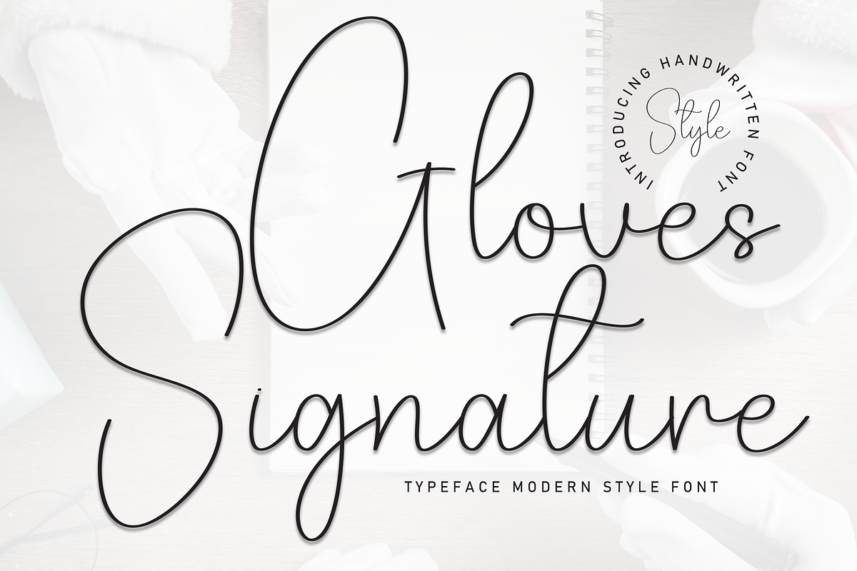Gloves Signature | Script Font, a Handwritten Font by Scratchones (Photo 1 of 8)