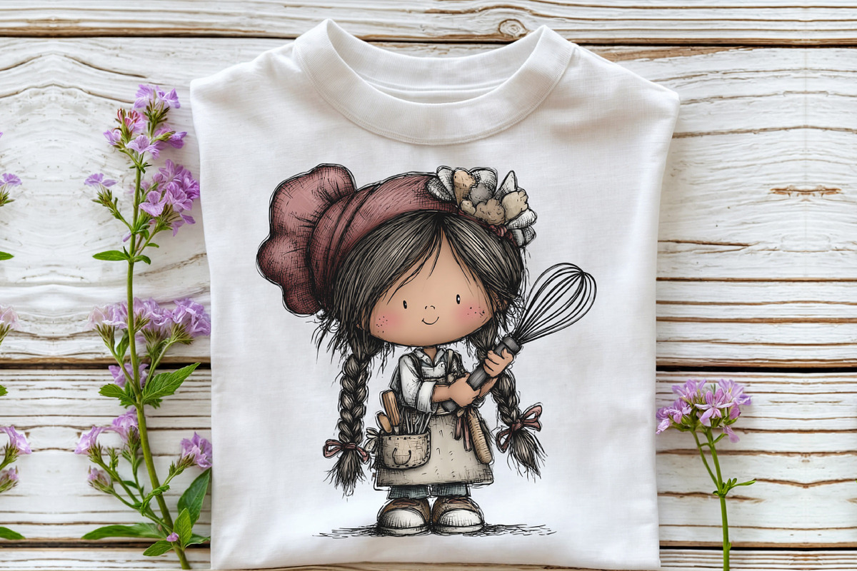 Whimsical Little Girl Chef Hat PNG, an Illustration by CraftArtStudio (Photo 6 of 6)