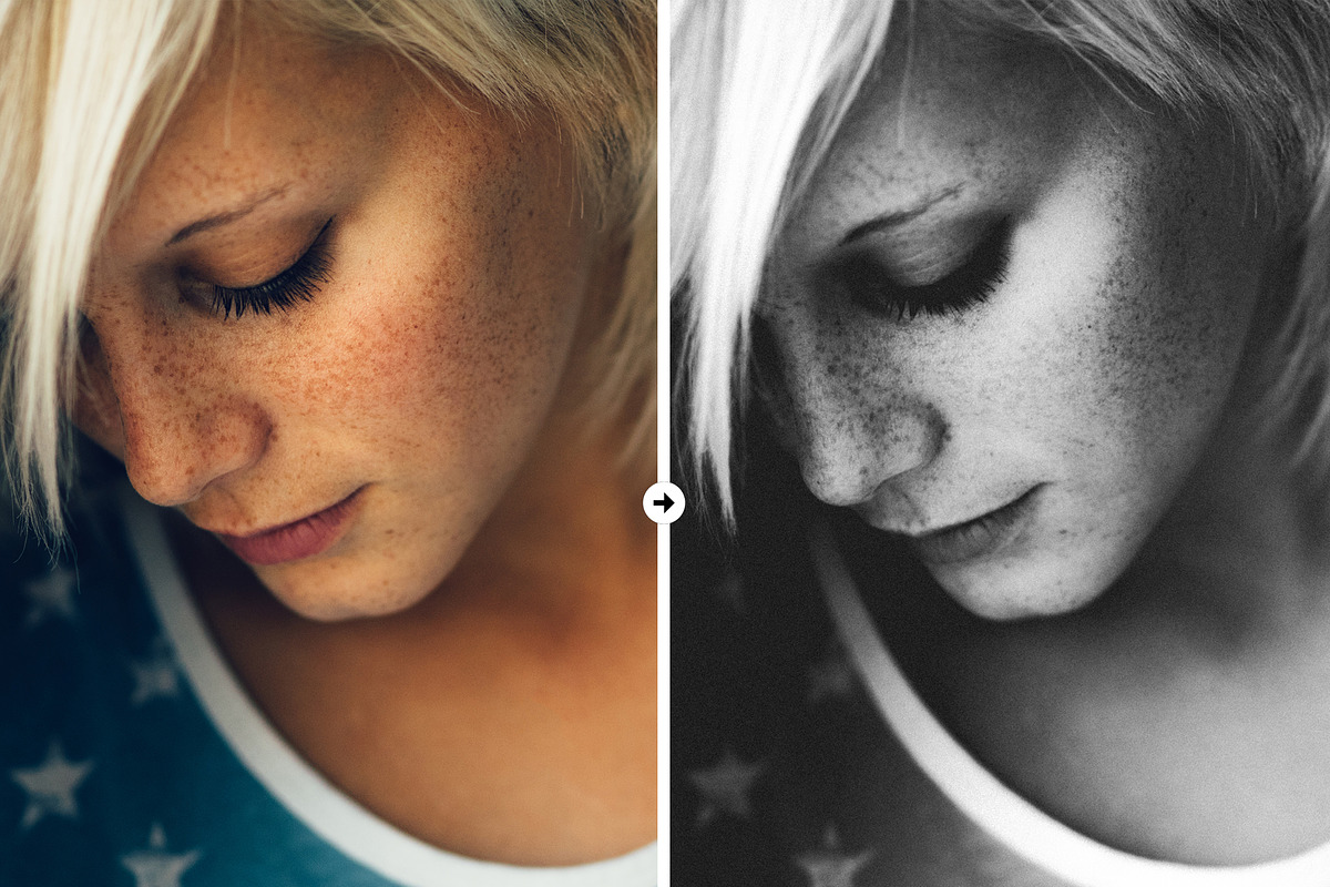 4 Edgy Black & White Lr & Ps Presets, an Action Add-On by M E G A S E T S (Photo 3 of 5)