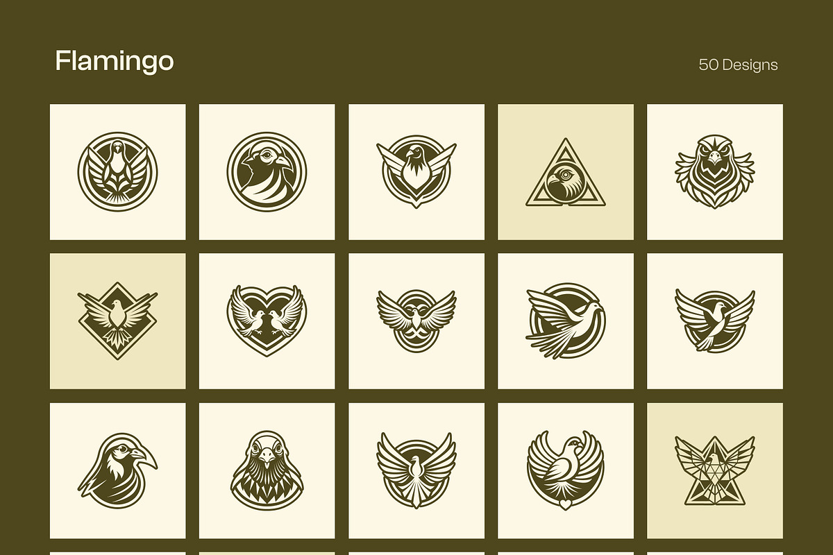 1500 Bird Logo Art Set, a Solid Icon by Creative Stall (Photo 12 of 38)