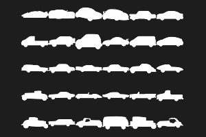 Cars Outlines & Silhouettes Set 2