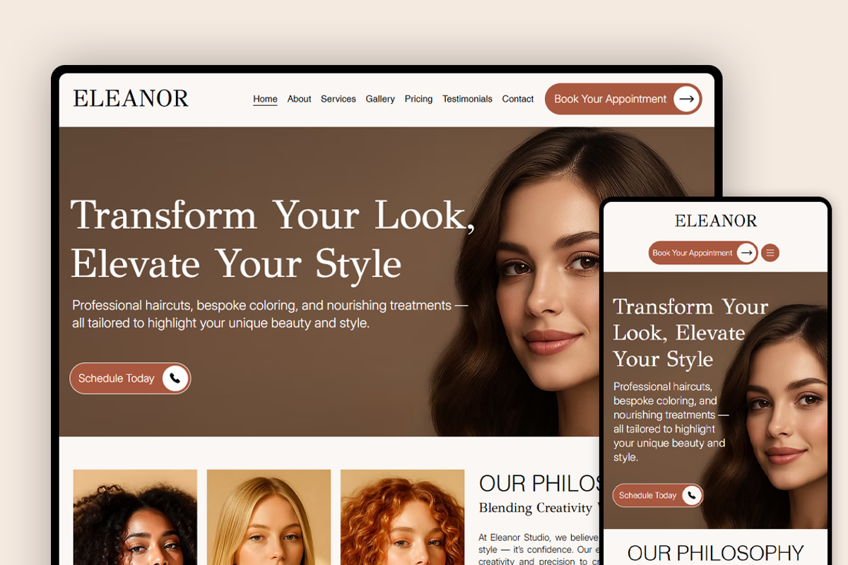 Hair Studio Wix Studio Website preview 6