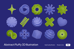 Abstract Fluffy 3D Illustration