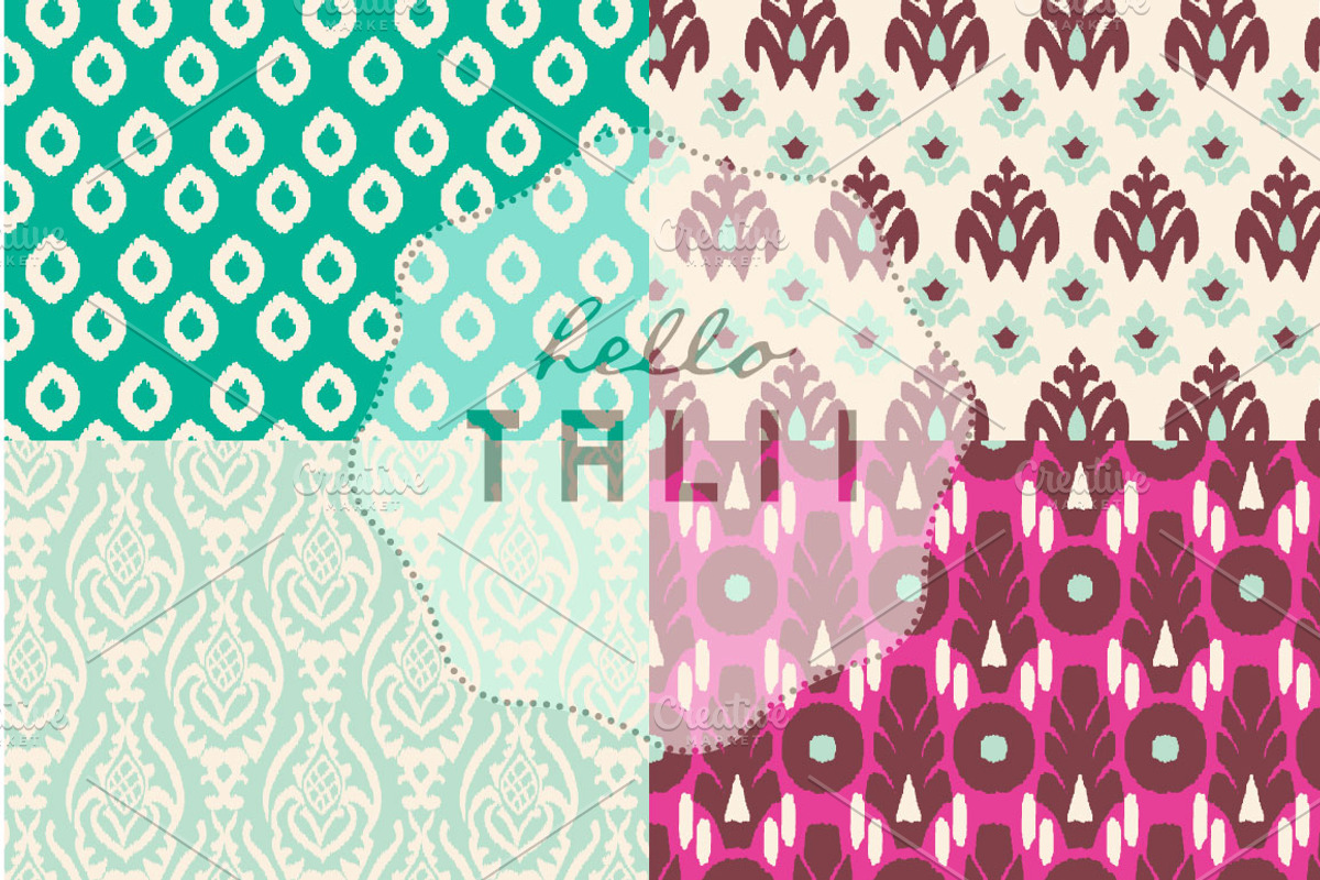 Pink Ikat Digital Paper, a Pattern Graphic by Hello Talii (Photo 3 of 4)