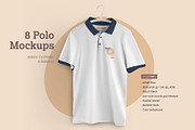 8 Mockups Men Polo, a Shirt Mockup by Grow Design Craft Studio (Thumbnail 1 of 7)