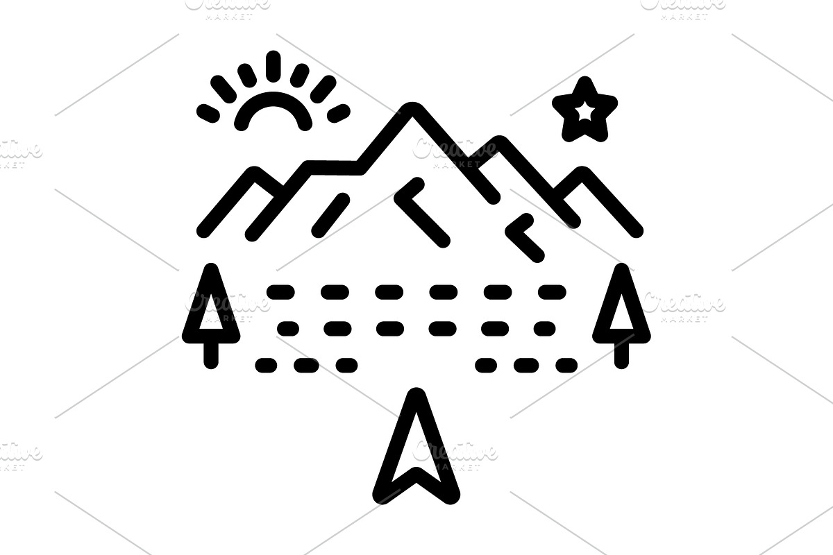 Northern landscape black icon, an Outline Icon by Creative priyanka