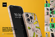 Phone 16 Pro Max Clear Case Mockup, an iPhone Mockup by creatsy5 (Thumbnail 1 of 18)