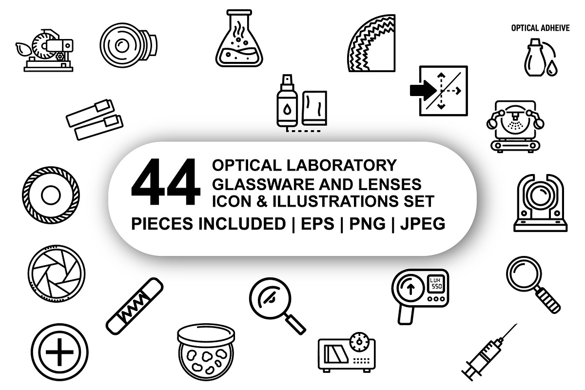 Optical laboratory Icon Set, an Outline Icon by Nurlan's shop (Photo 1 of 6)