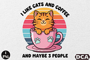 I Like Cats And Coffee Funny Cat, an Illustration by DreamCafeArt (Thumbnail 1 of 6)