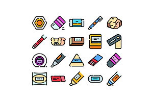 Eraser and school stationery items, an Education Illustration by pikepicture