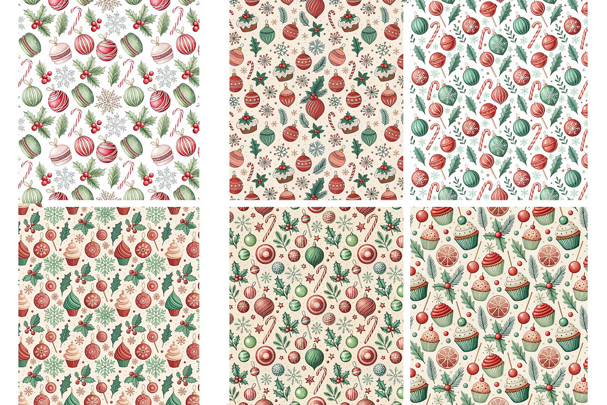 Candy Christmas Digital Paper, an Illustration by MockupWizard (Photo 5 of 5)
