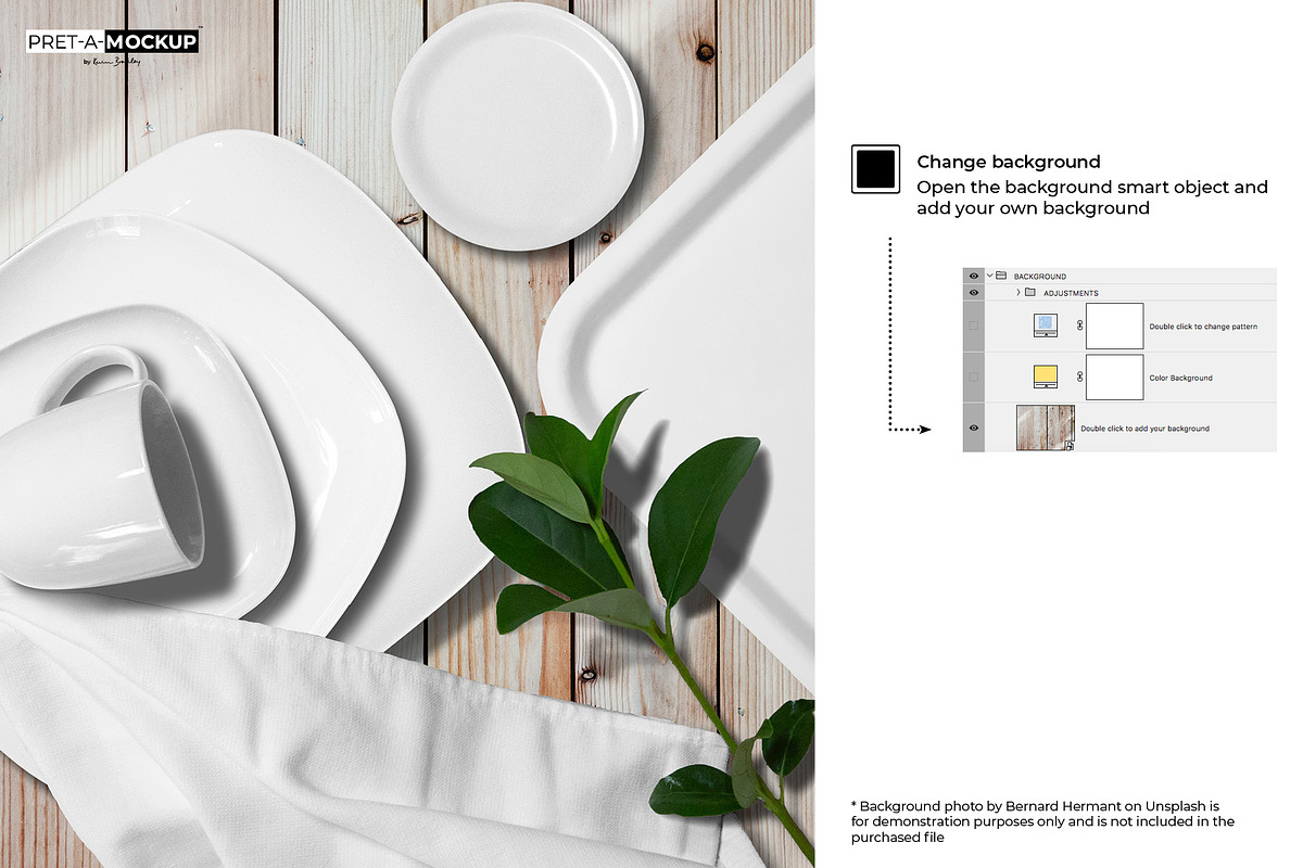 Ceramic Plates & Tray Mockup, a Household Mockup by Pret-a-Mockup (Photo 3 of 9)