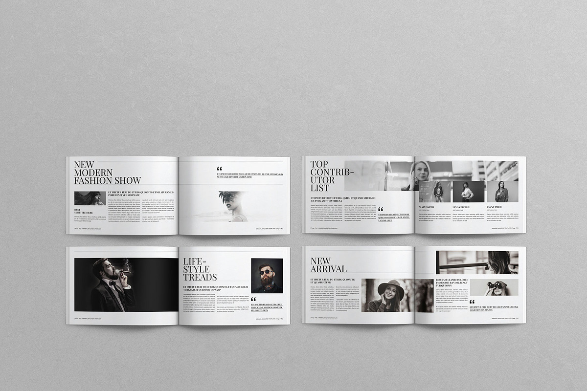 Minimal Magazine Template Landscape preview 7