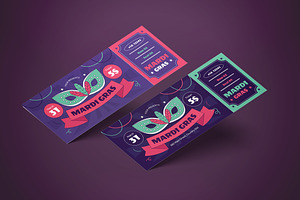Ticket Mardi Gras, a Card Template by graphicook