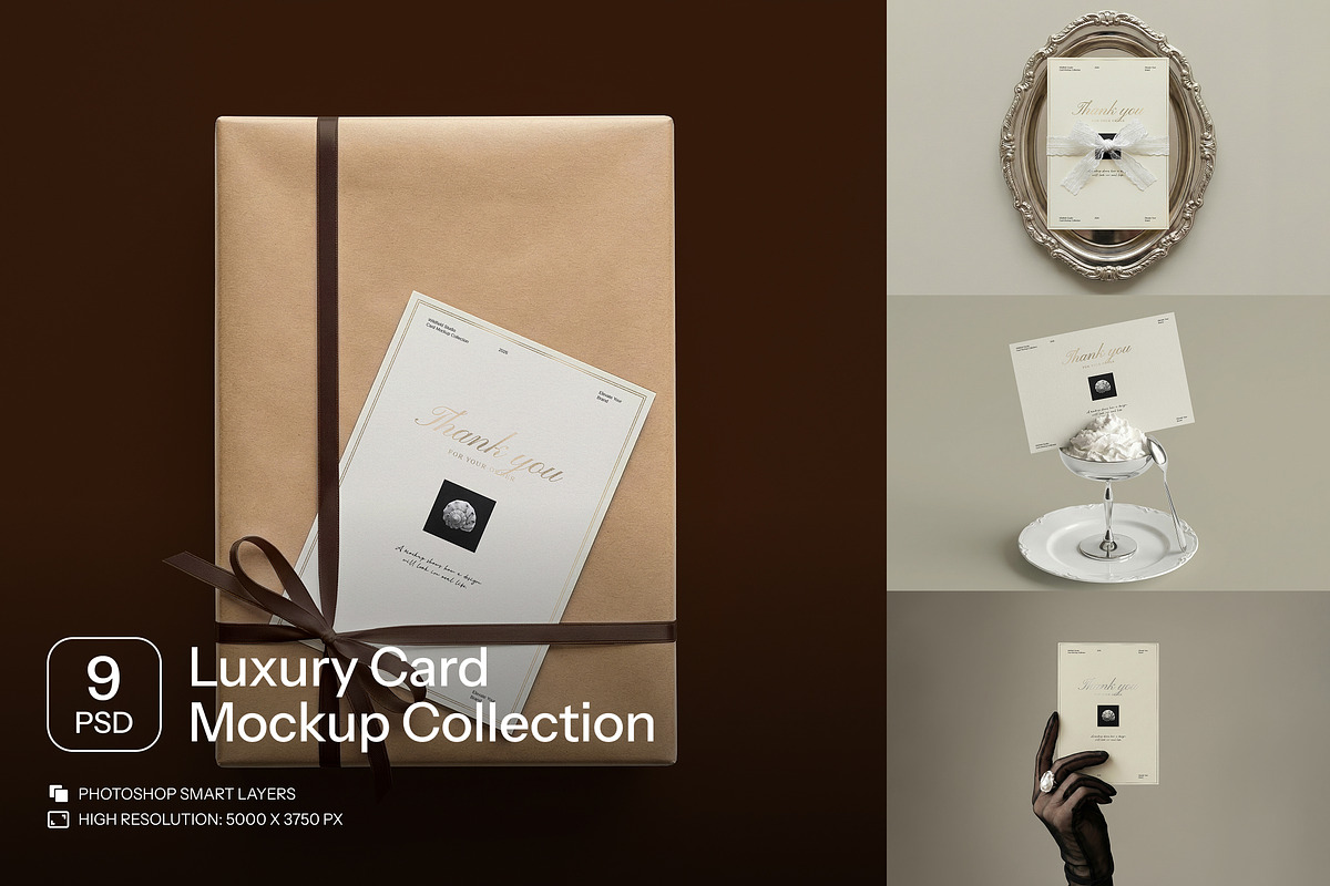 Luxury Stationery Card Mockup Bundle, a Product Mockup by Wildfield Studio (Photo 1 of 11)