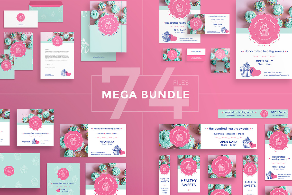 Mega Bundle | Homemade Sweets, a Poster Template by Amber Graphics (Photo 1 of 21)