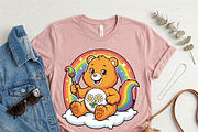 Bear holding Paintbrush Rainbow, a Shirt Mockup by Vector Stall (Thumbnail 9 of 16)