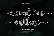 Animation Outline, a Script Font by Zane Studio (Thumbnail 1 of 8)