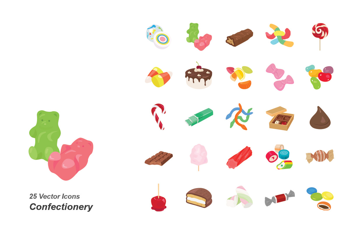 Confectionery color vector icons, an Icon by Jisun Park