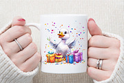 Watercolor Baby White Goose Birthday, an Illustration by Sublimation Artist (Thumbnail 5 of 6)