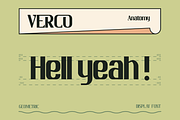 Verco, a Sans Serif Font by Burntilldead (Thumbnail 10 of 13)