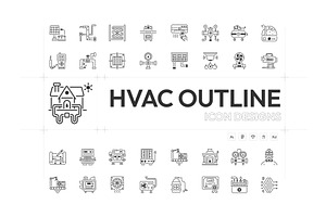 HVAC Icons, an Outline Icon by Prosymbols