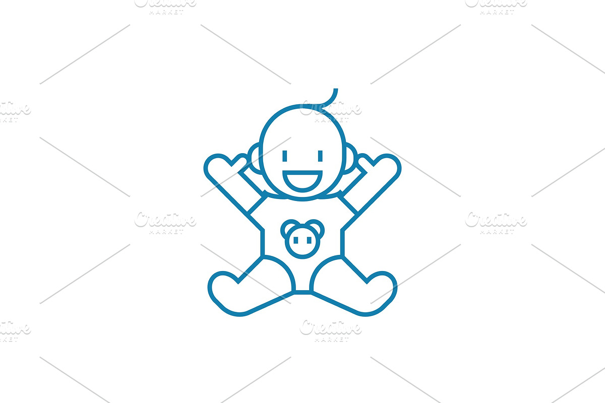Baby linear icon concept. Baby line vector sign, symbol, illustration., a Healthcare Illustration by urban icon