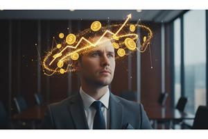 businessman visualizing golden, a Business Photo by Igor Tichonow